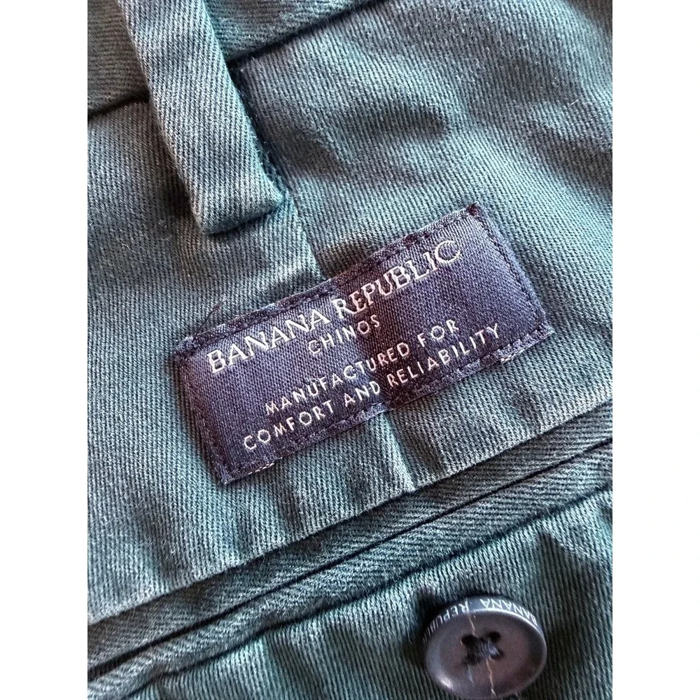 Banana Republic Fulton Skinny Fit Mens 38x34 Emerald Green Chino‎ Pants